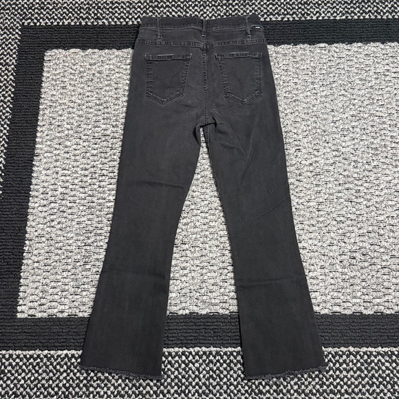 Mother The Hustler Ankle Fray Jeans Womens 28 Black High Rise Stretch Denim - Picture 2 of 7